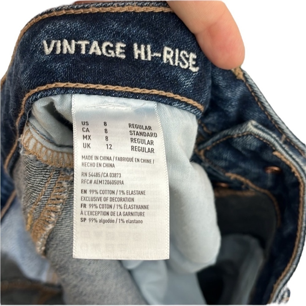 American Eagle Vintage Hi-Rise Button Fly Stretch Jeans Women Size 8 - Picture 5 of 5